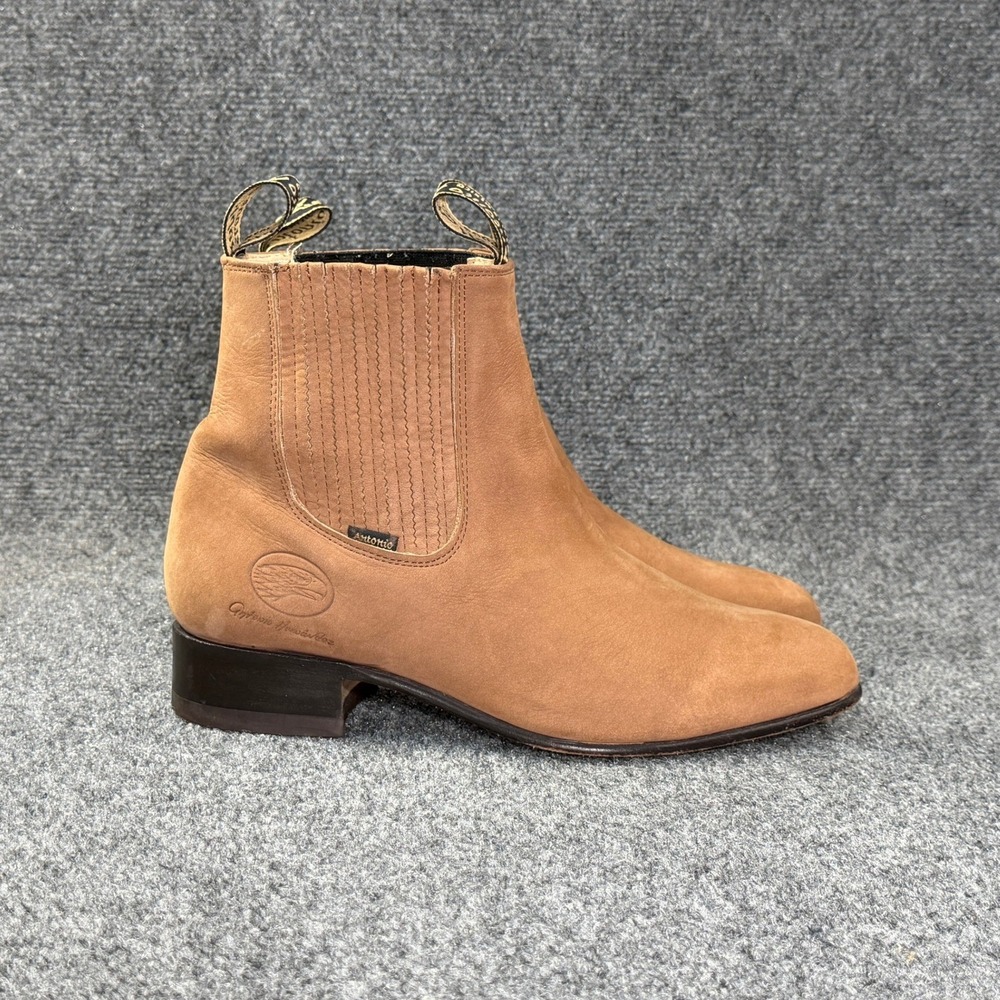 Antonio Hdez Chelsea Ankle Boots Men's 9 Brown Leather Pull On Western Classic